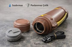 1600 ml Çift Katmanlı Vakumlu Paslanmaz Çelik Termos