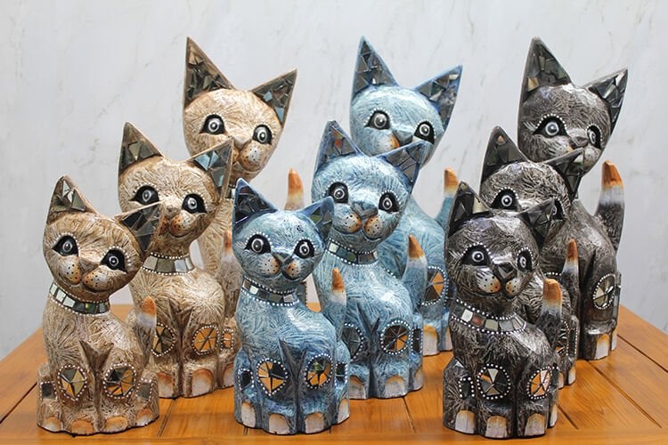 Ahşap 3'lü Kedi Seti 40 Cm