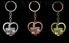 Metal Galata Kulesi Anahtarlık Kalp Tasarımlı