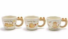 3D Kedi Kuyruk Detaylı Kupa Bardak