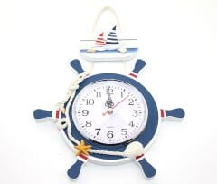 Ahşap Marin Dümenli Saat Model 2